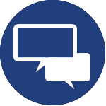 two conversation bubbles icon for austin tx corporate wellness program